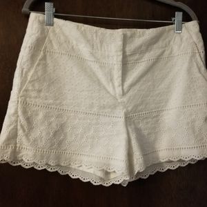 LOFT White  eyelet shorts